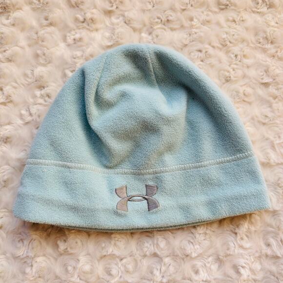 Under Armour Womens UA Storm Fleece Running Light Blue Beanie Hat - Picture 1 of 6